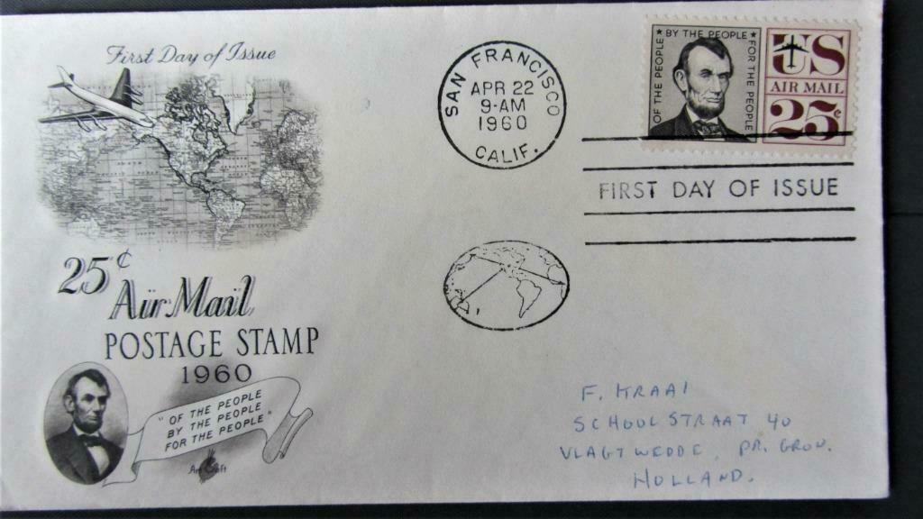 FDC PRESIDENTEN- PRESIDENT LINCOLN, Enlèvement ou Envoi, Affranchi, Autres thèmes