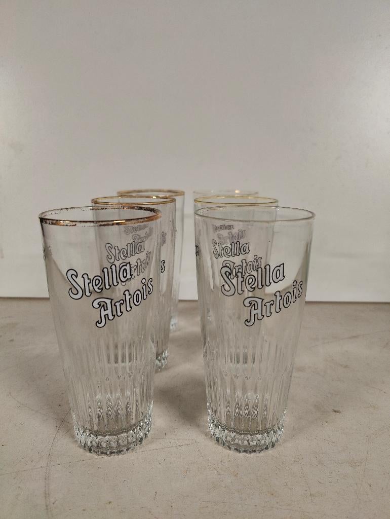 Lot 6 vintage bierglazen Stella Artois 25cl, Ophalen of Verzenden, Gebruikt, Stella Artois