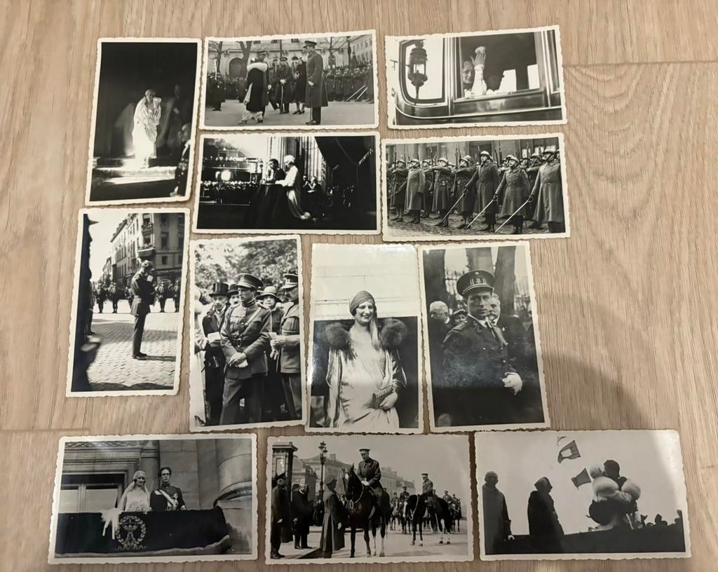 Foto’s huwelijk Koningin Astrid & Leopold 3 + doodsprentje, Enlèvement ou Envoi, Comme neuf, Carte, Photo ou Gravure