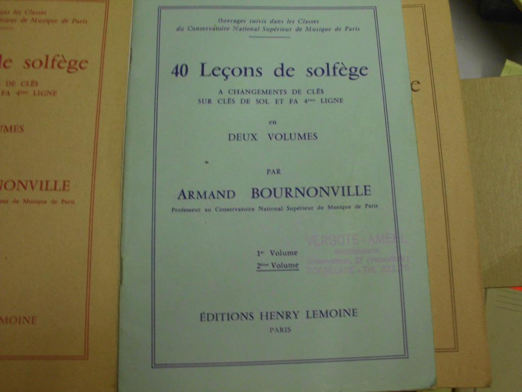 40 leçons de solfége Armand Bournonville, Livres, Musique, Armand Bournonville, Enlèvement, Utilisé, Autres sujets/thèmes