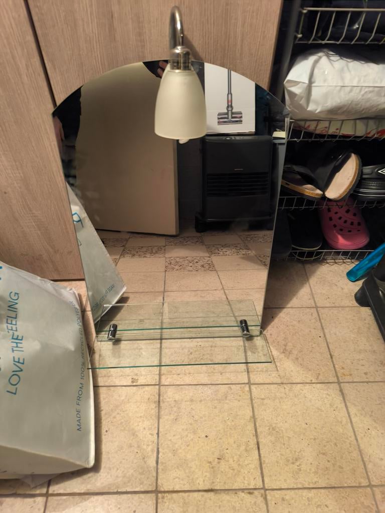 Miroir avec une applique, Maison & Meubles, Enlèvement, Comme neuf
