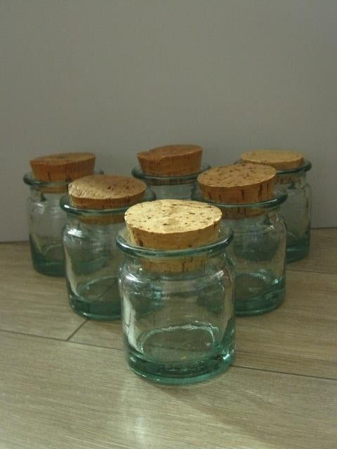 Set de 6 bocal en verre avec bouchon - fait main, Maison & Meubles, Enlèvement ou Envoi, Utilisé