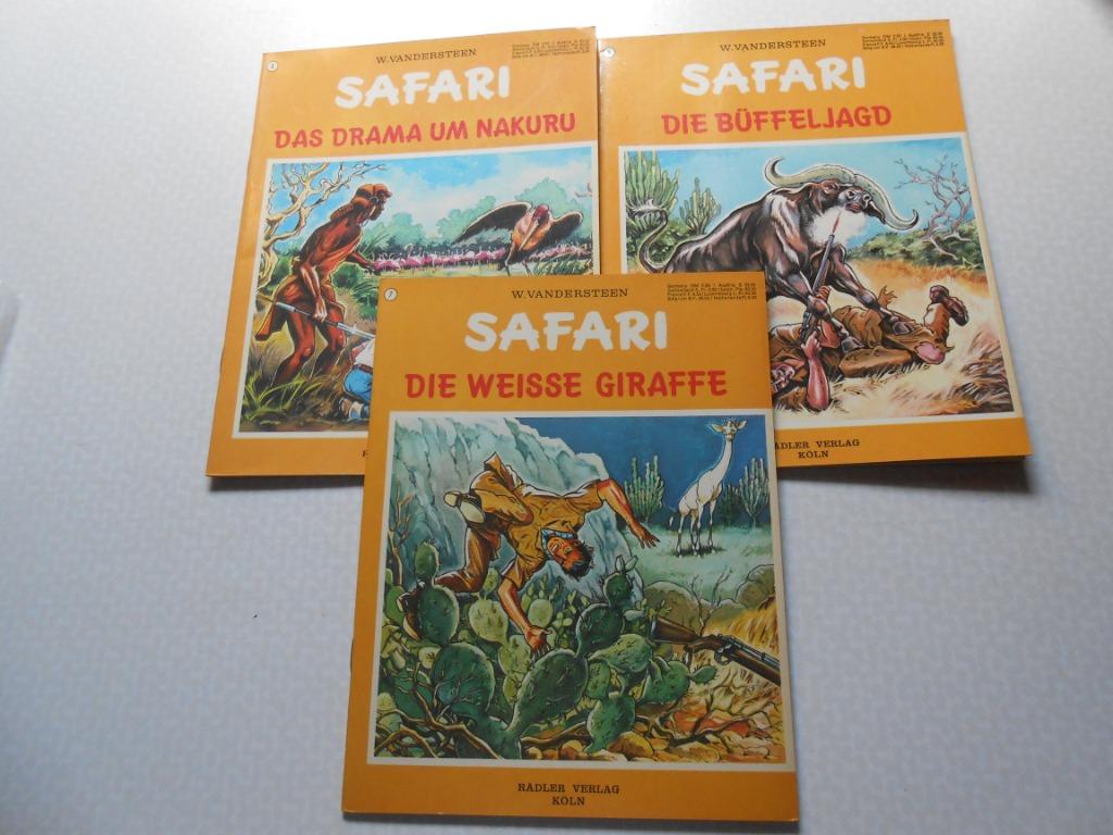 Safari 5-6-7 drie delen duitse reeks 1973  1 ste druk., Plusieurs BD, Enlèvement ou Envoi, Willy Vandersteen, Comme neuf