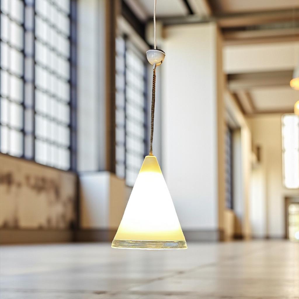Lampe suspendue en verre vintage XL, Renato Tosi pour Leucos, Enlèvement ou Envoi