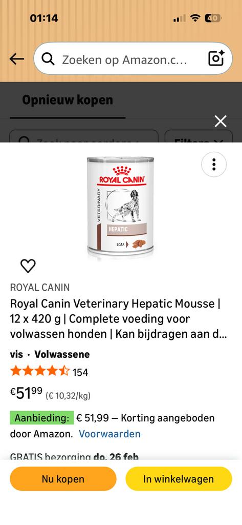 Dieet voeding royalcin, Ophalen, Zo goed als nieuw