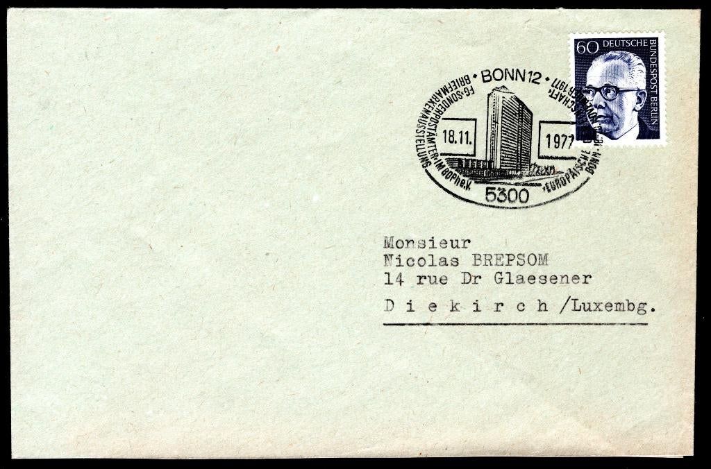 DUITSLAND Briefmarkenausstellung 18-11-1977 BONN, Ophalen of Verzenden, BRD, Gestempeld