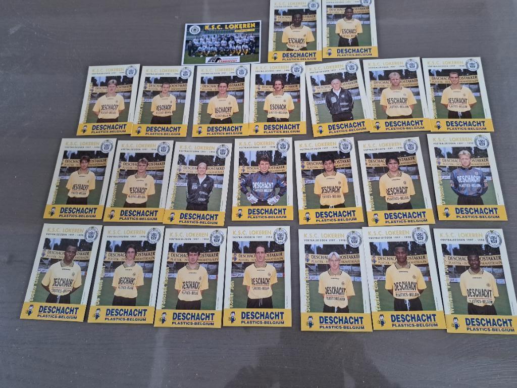 24 spelers kaarten SK Lokeren  97-98, Verzamelen, Ophalen of Verzenden, Zo goed als nieuw, Spelerskaart