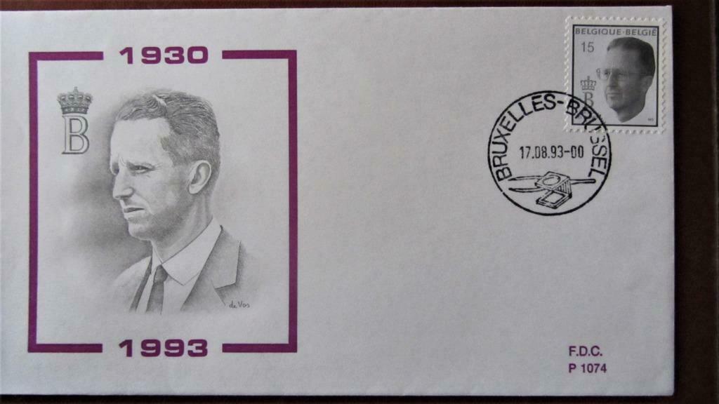 FDC BELGIË- NR. 2520- ROUWZEGEL KONING BOUDEWIJN., Ophalen of Verzenden, Gestempeld, Koningshuis