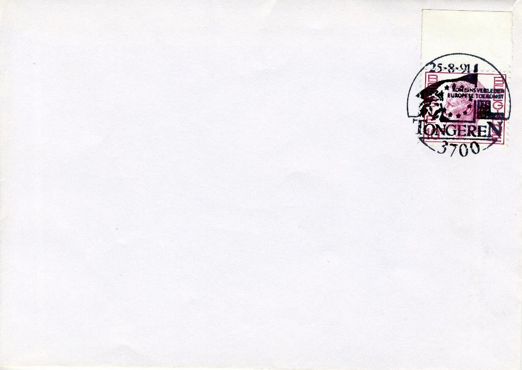 (B) Lettre 25-8-1991 - Le passé romain de Tongres, Enlèvement ou Envoi, Affranchi, Oblitéré