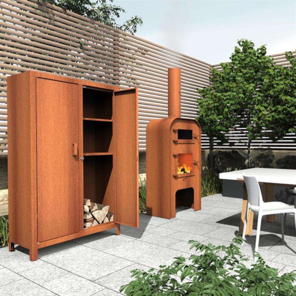 cortenstaal tuinopbergkast / tuinkast, Tuin en Terras, Verzenden, Nieuw, Overige materialen, Overige typen