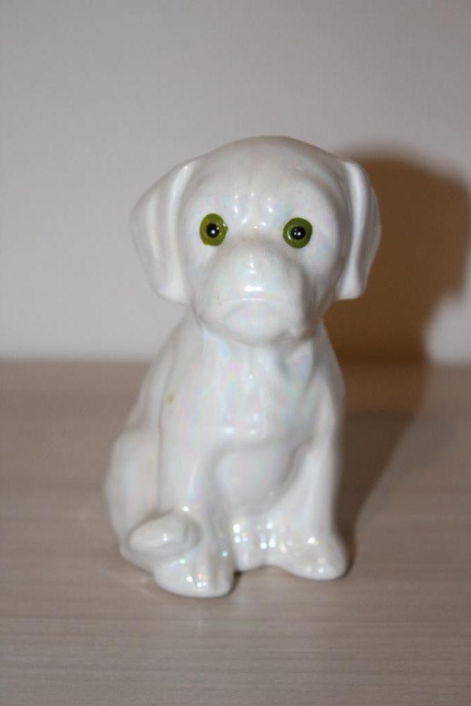 wit beeldje : hond -- vintage - jaren 80, Enlèvement ou Envoi, Utilisé, Animal