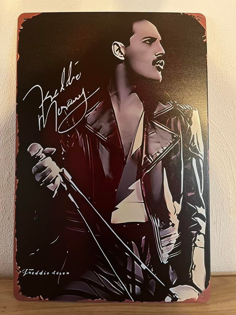 Freddie Mercury Queen metalen plaat, Ophalen of Verzenden, Zo goed als nieuw