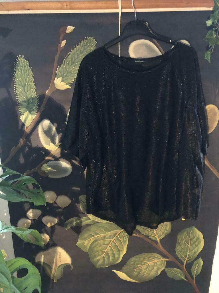 Zwarte party top glitter, Kleding | Dames, Topjes, Ophalen of Verzenden, Maat 42/44 (L)