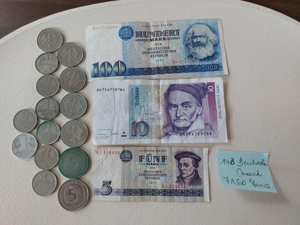 143 Deutsche Marck in munten en bankbiljetten, Ophalen of Verzenden, Duitsland, Los biljet