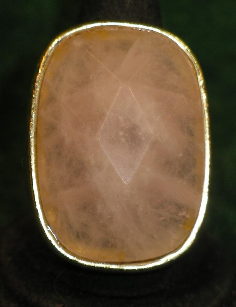 BAGUE METAL PLAQUE OR/GRAND CRISTAL DE ROCHE/DYRBERG-KEN, Or, Utilisé, 20 ou plus grands, Enlèvement ou Envoi