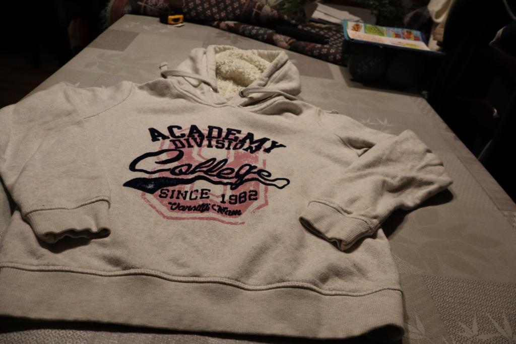 Klassieke warme Sweatshirt met gevoerde capuchon, Maat 38/40 (M), Grijs, Gedragen, Made by Appels