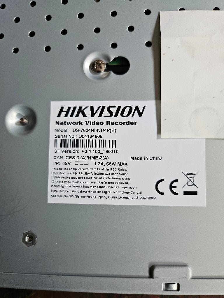 systeme de surveillance HIKVISION 7604 NI complet, Enlèvement, Comme neuf, Caméra extérieure