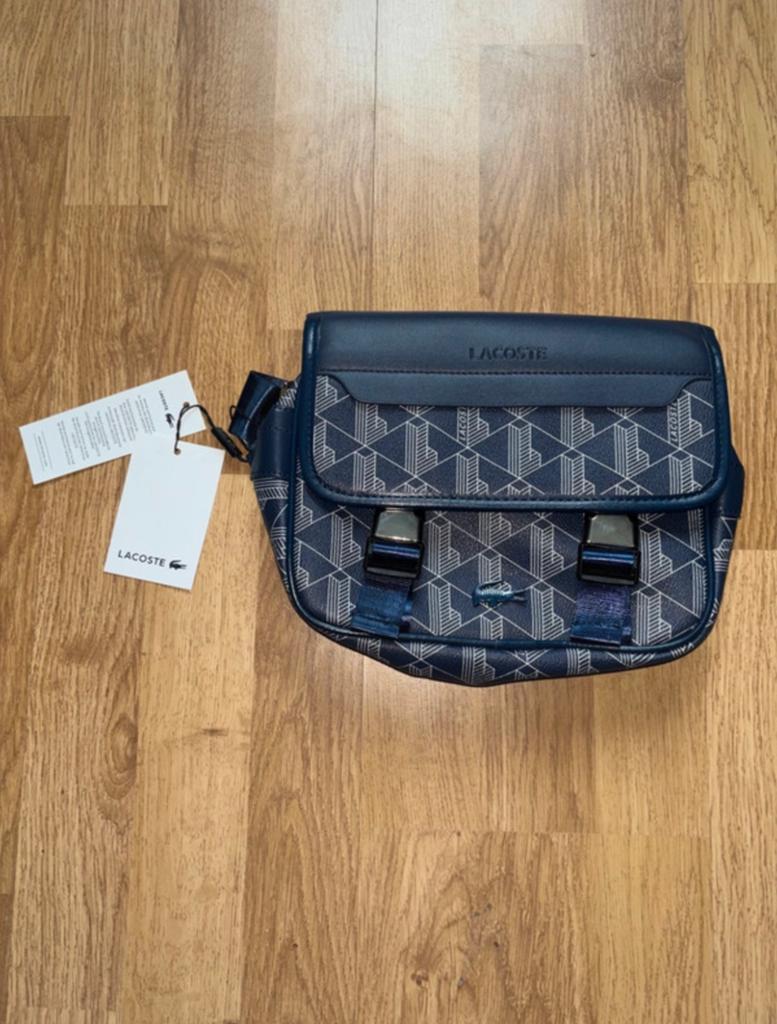 Lacoste boekentas, Ophalen of Verzenden, Nieuw, Blauw, Leer