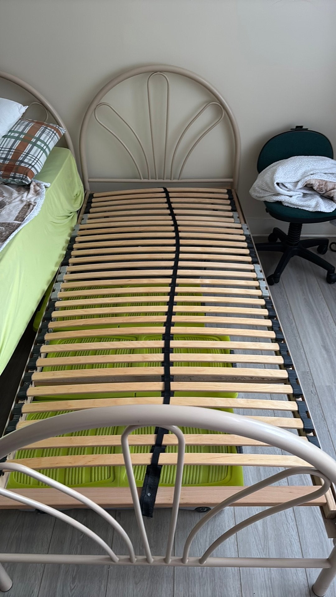 Lit 1 personne, 90 cm, Beige, Une personne, Enlèvement