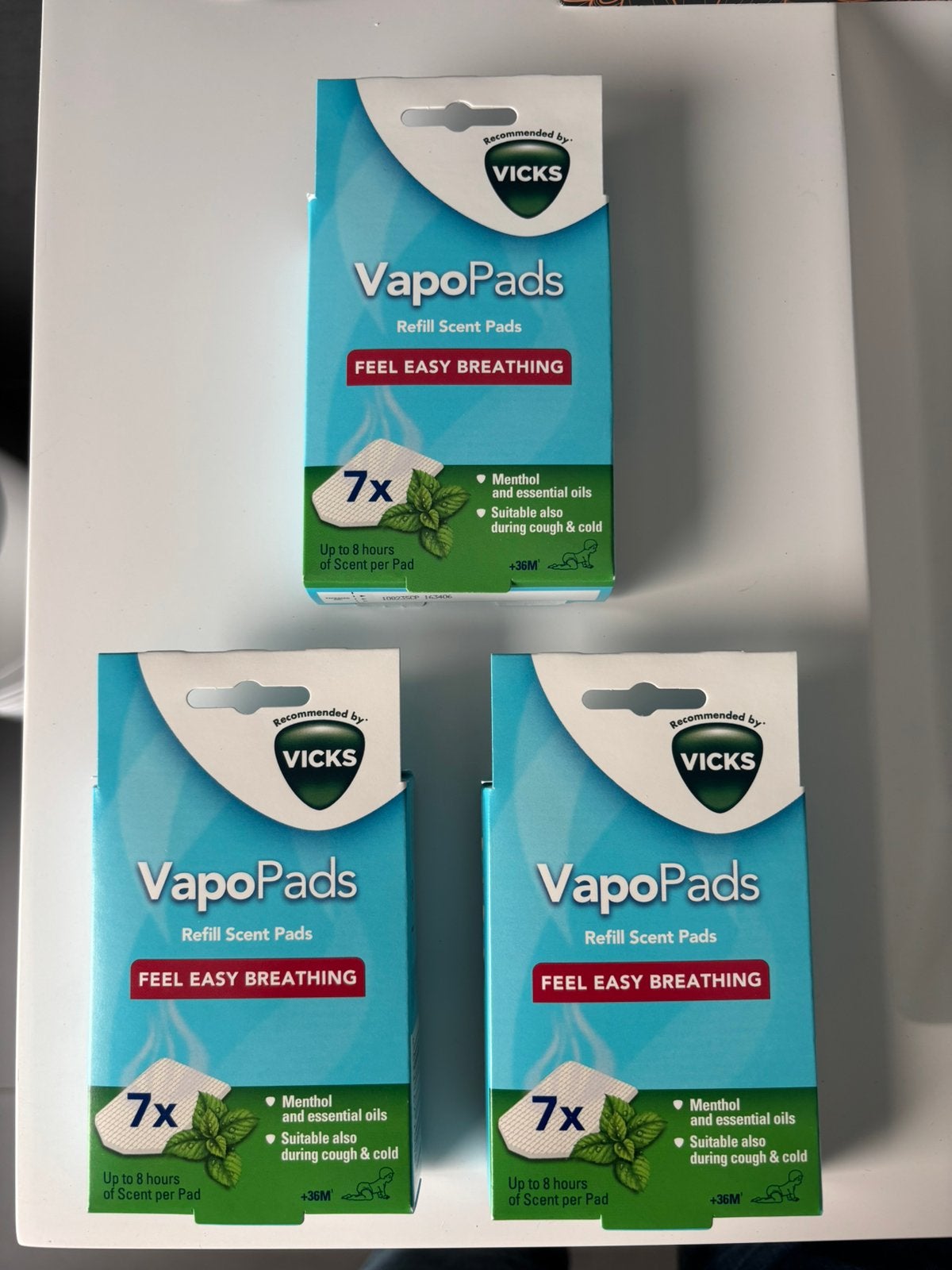 Vicks Vapopads Menthol +36 Maanden (3 doosjes van 7 pads), Ophalen of Verzenden, Nieuw