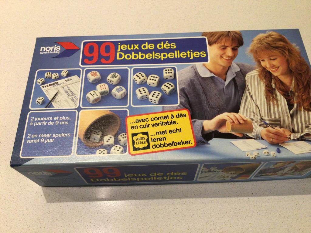 Jeux de dés avec gobelet à dés, 1 ou 2 joueurs, Enlèvement, Comme neuf, Noris