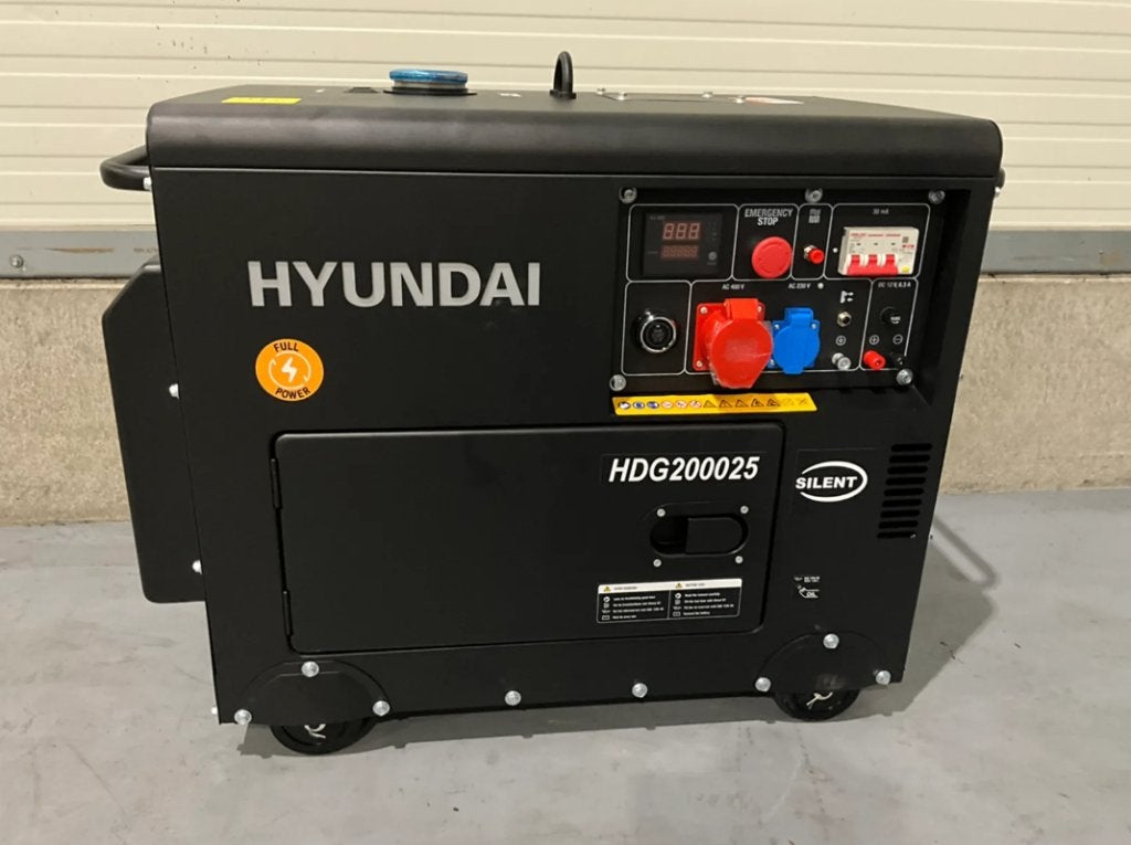 2026 hyundai HDG200025 7,5 KVA Noodstroom diesel generator, Dieselolie, Geluidgedempt, Nieuw, Ophalen of Verzenden