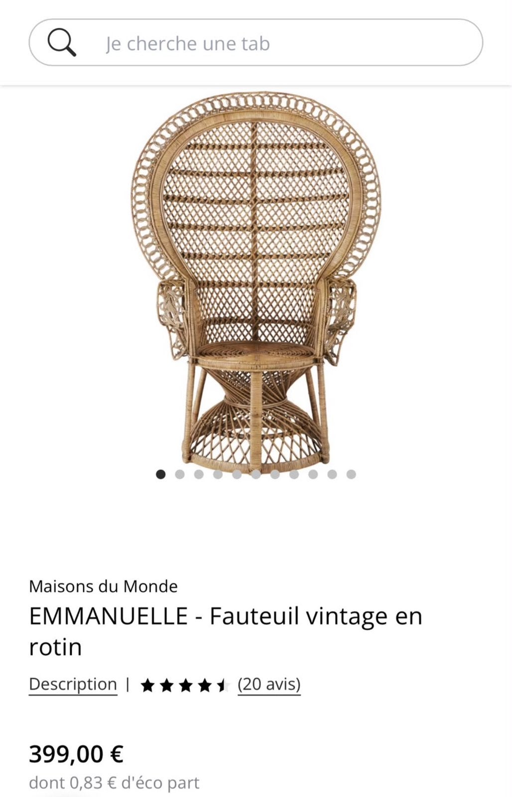 Fauteil vintage Maison du monde, Ophalen, Zo goed als nieuw
