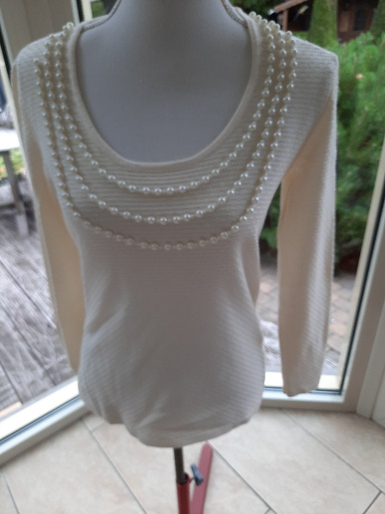 Elegante trui LEO&UGO - S, Kleding | Dames, Verzenden, Beige, Zo goed als nieuw, Maat 36 (S)
