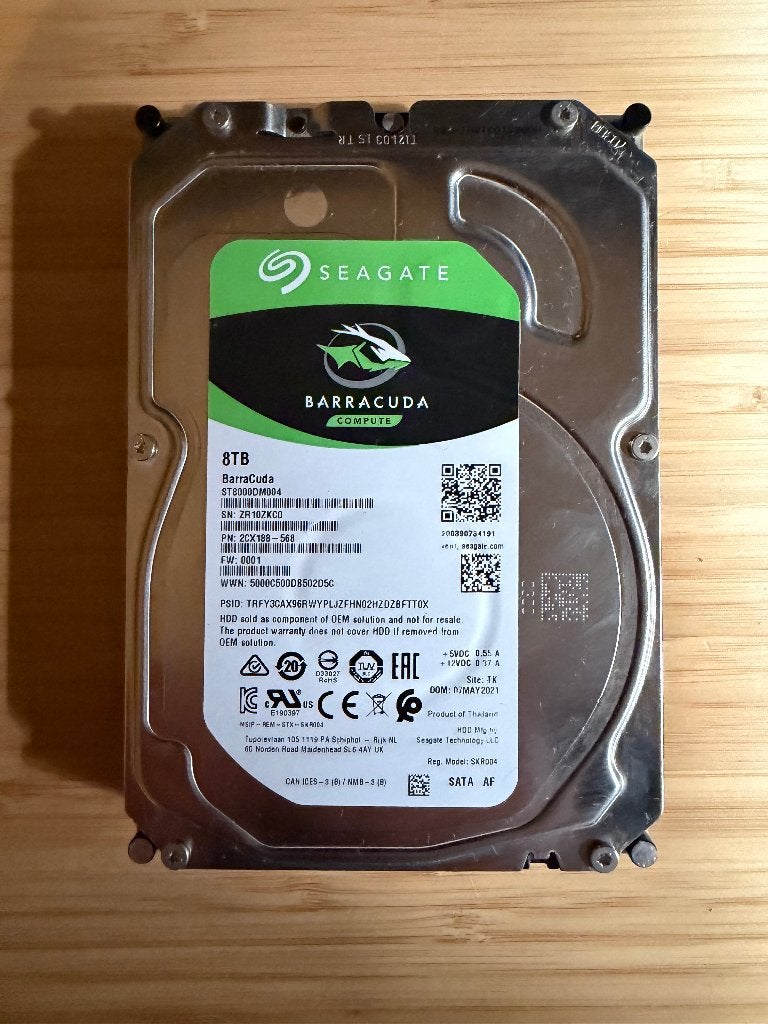 8TB Seagate Barracuda Compute HDD, Ophalen, Intern, Gebruikt, Seagate