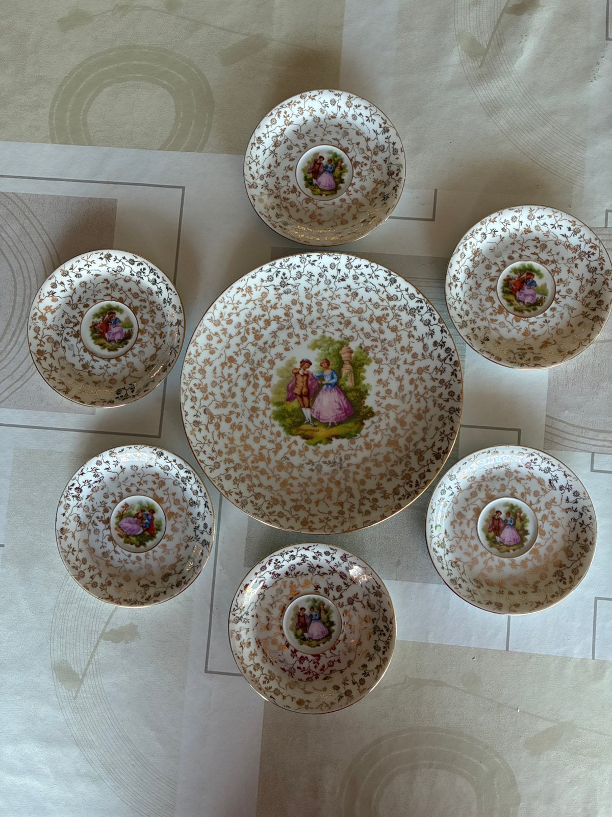 Service à pralines vintage en porcelaine de Bavaria- 7pièces, Enlèvement
