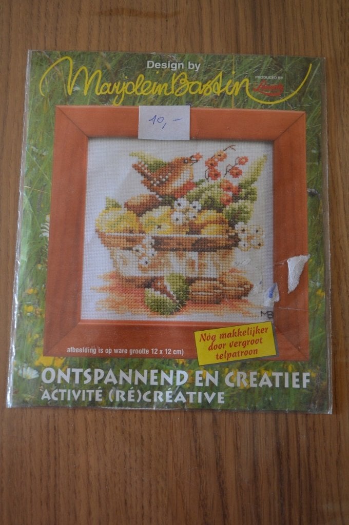 DMC Lanarte fruitmand met vogel by Marjolein Bastin, Hobby & Loisirs créatifs, Enlèvement ou Envoi, Neuf, Broderies à la main