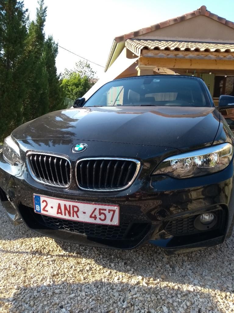 BMW 218i cabrio, Euro 6, Noir, 2 portes, Particulier