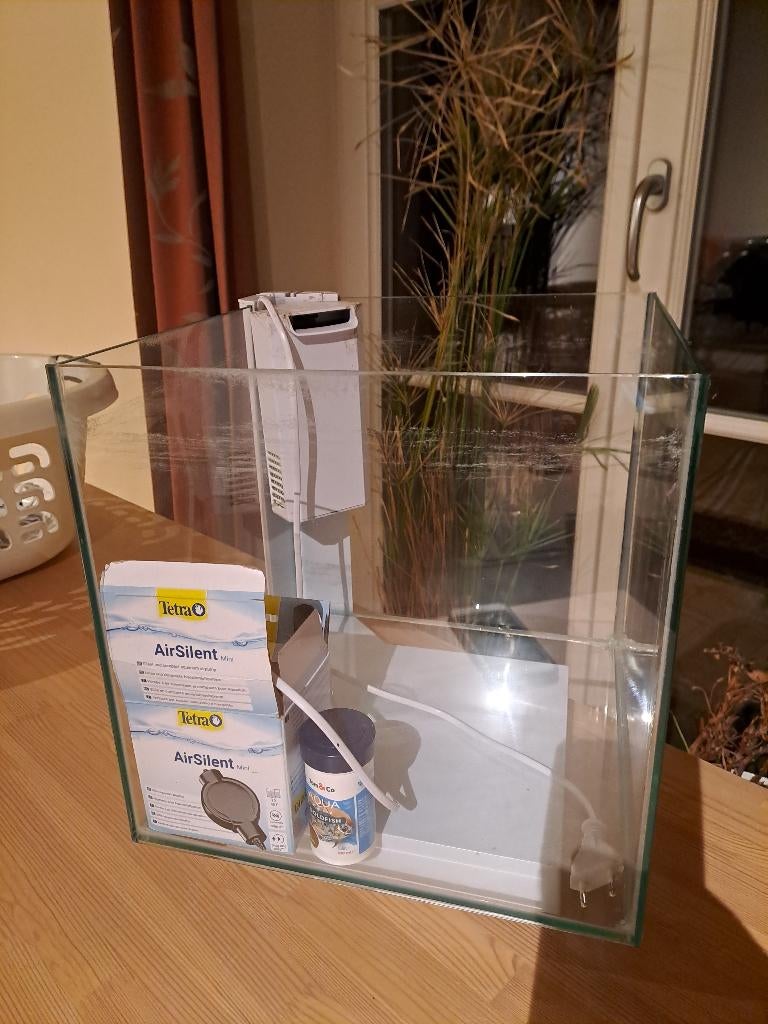 Aquarium met filter & beluchting, Dieren en Toebehoren, Ophalen, Inclusief toebehoren, Gebruikt, Leeg aquarium