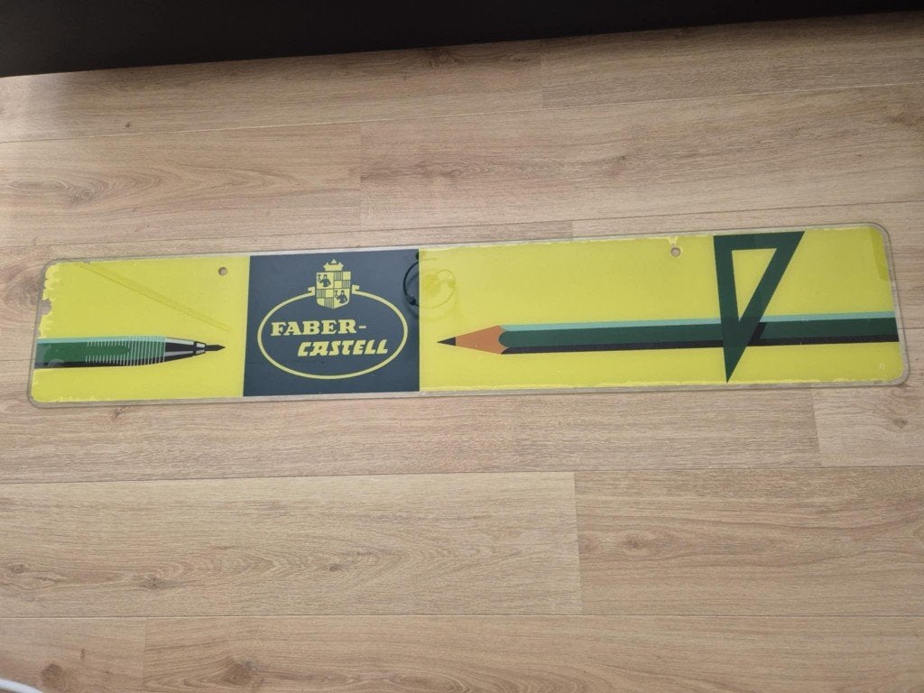Glasramen lichtreclame Faber Castell, Ophalen of Verzenden