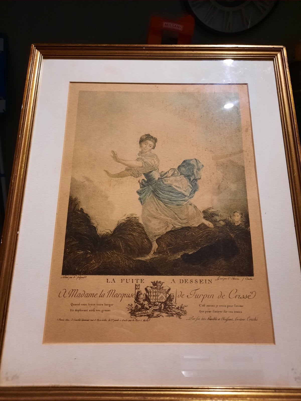 antiek France gravure  jean honor fragonard, Enlèvement ou Envoi, Reproduction, Estampe