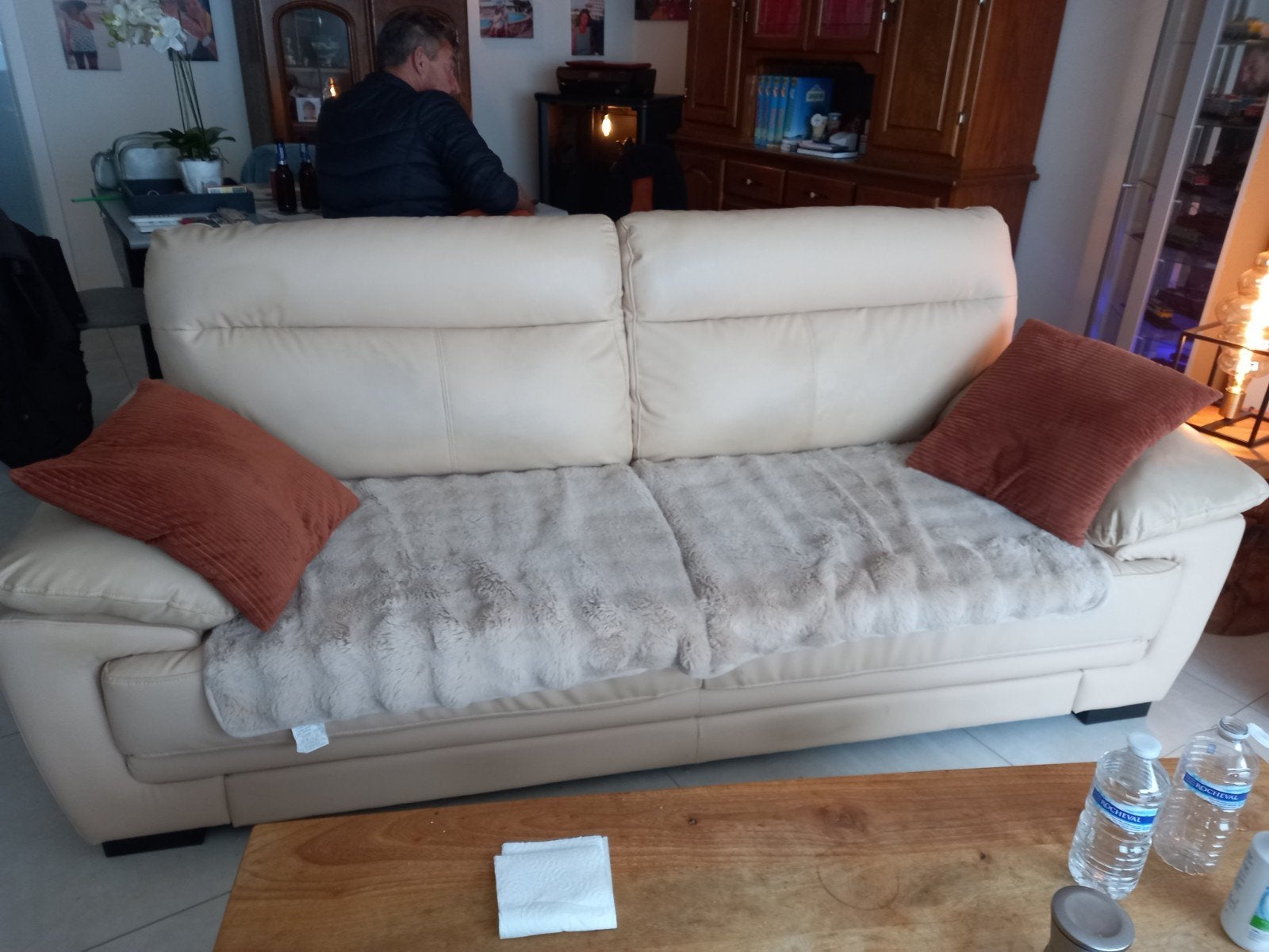 mooie zetel, Huis en Inrichting, Ophalen, Driepersoons, Zo goed als nieuw, Rechte bank