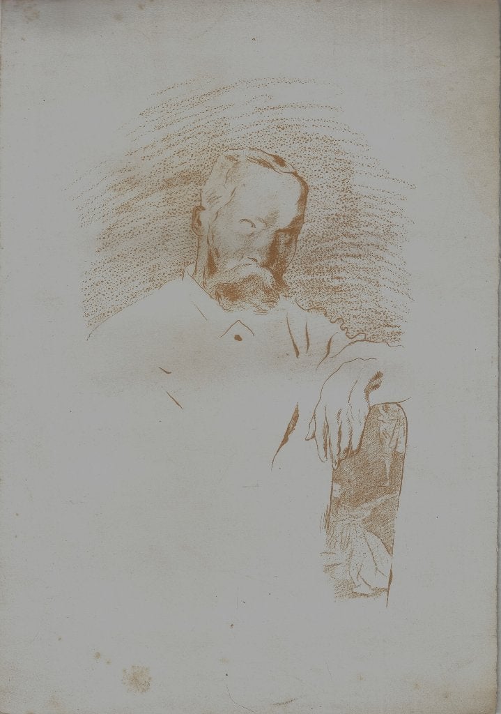Onvermelde Maker litho "Portret Stéphane Mallarmé" proefdruk, Antiquités & Art, Original, Enlèvement, Portraits et figures, Lithographie