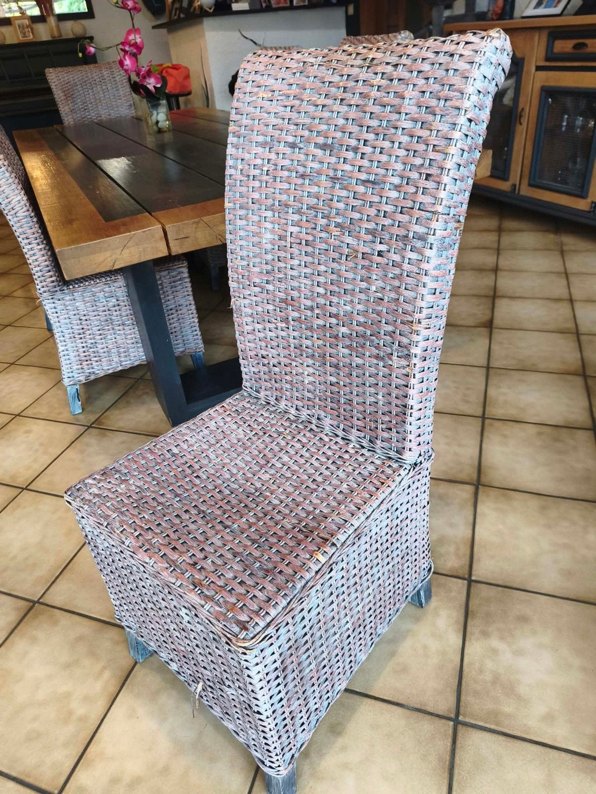 volledige eetkamer in industriële stijl., Ophalen, Gebruikt, Industriel, 4 tot 6 stoelen