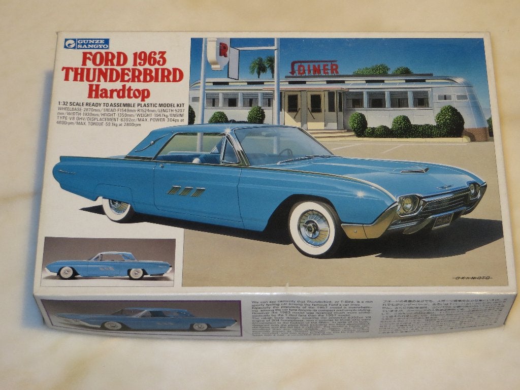 Gunze Sangyo Ford 1963 Thunderbird hardtop 1:32, Auto, Groter dan 1:32, Zo goed als nieuw, Ophalen