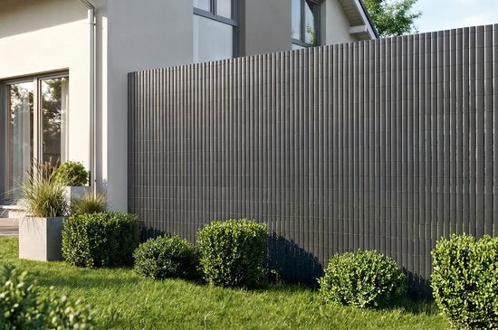 Dubbelzijdig pvc rietscherm 1,5m x 10m, Tuin en Terras, Ophalen, Kunststof, Nieuw, 200 cm of meer