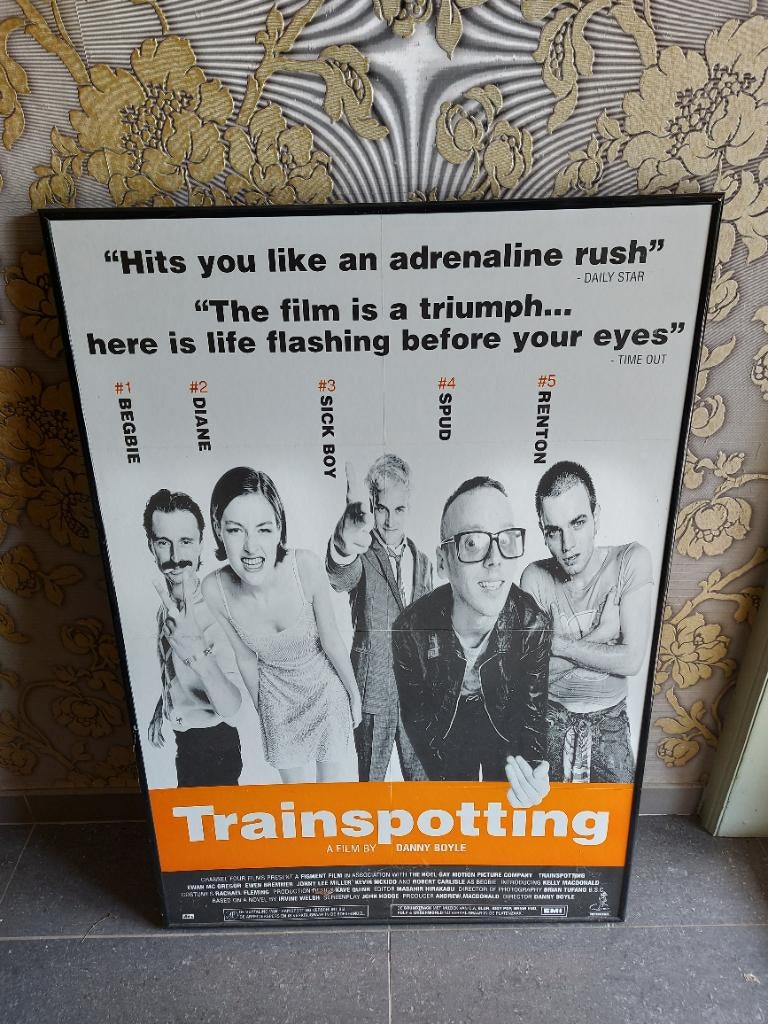 Poster Trainspotting ingelijst, Ophalen, Zo goed als nieuw
