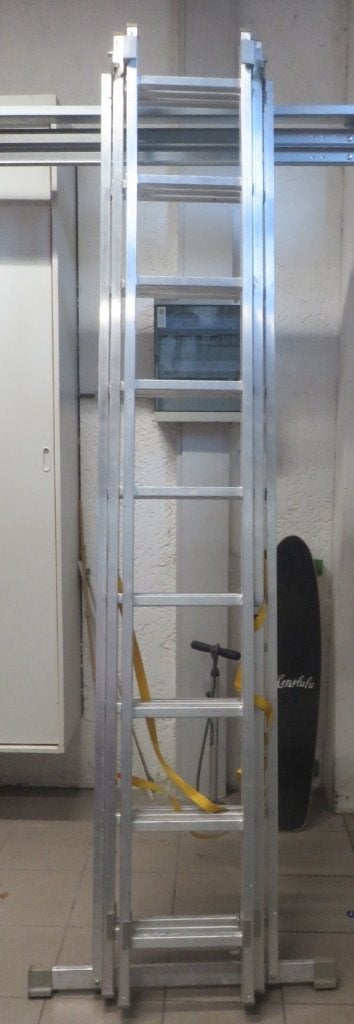 reform schuifladder 3x 9 treden (5,7m), Ophalen, Gebruikt, Ladder, Opvouwbaar of Inschuifbaar