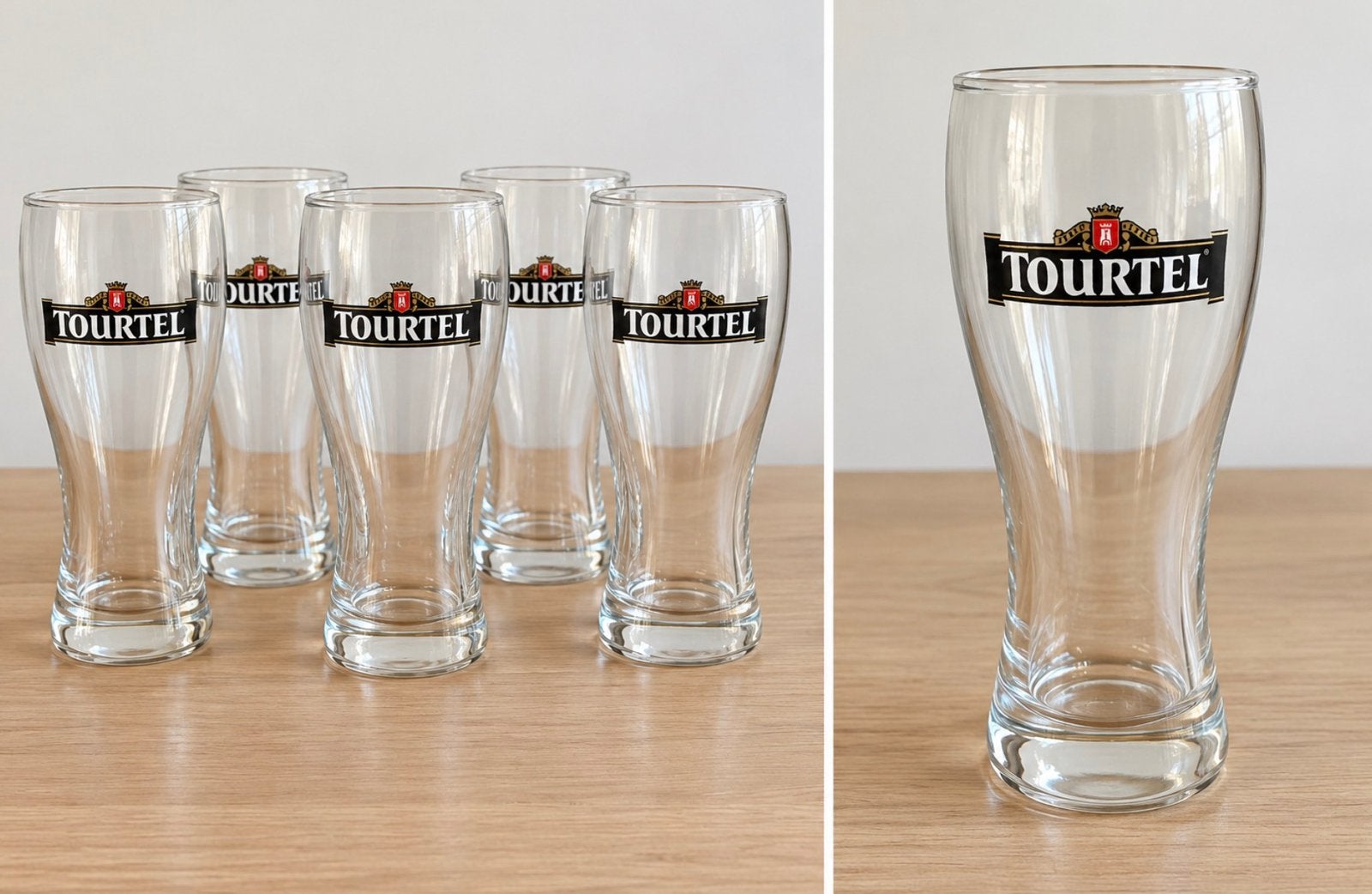 Lot de 6 verres à bière Tourtel, Ophalen of Verzenden, Zo goed als nieuw