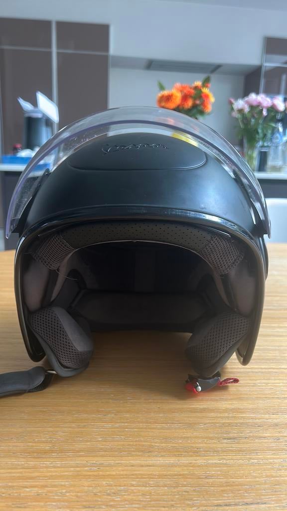 Vespa helm zwart carbon, Ophalen of Verzenden, Gebruikt, Large