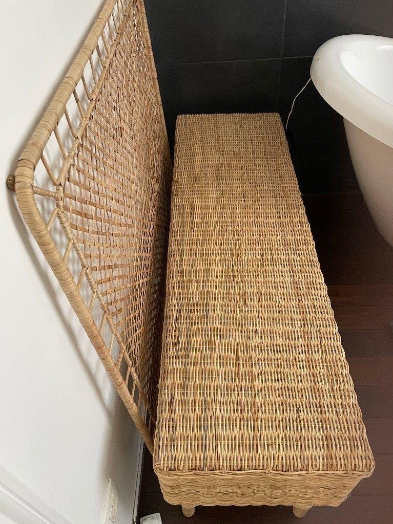 Banc de rangement fait main en rotin IKEA, Enlèvement, Comme neuf, Autres matériaux