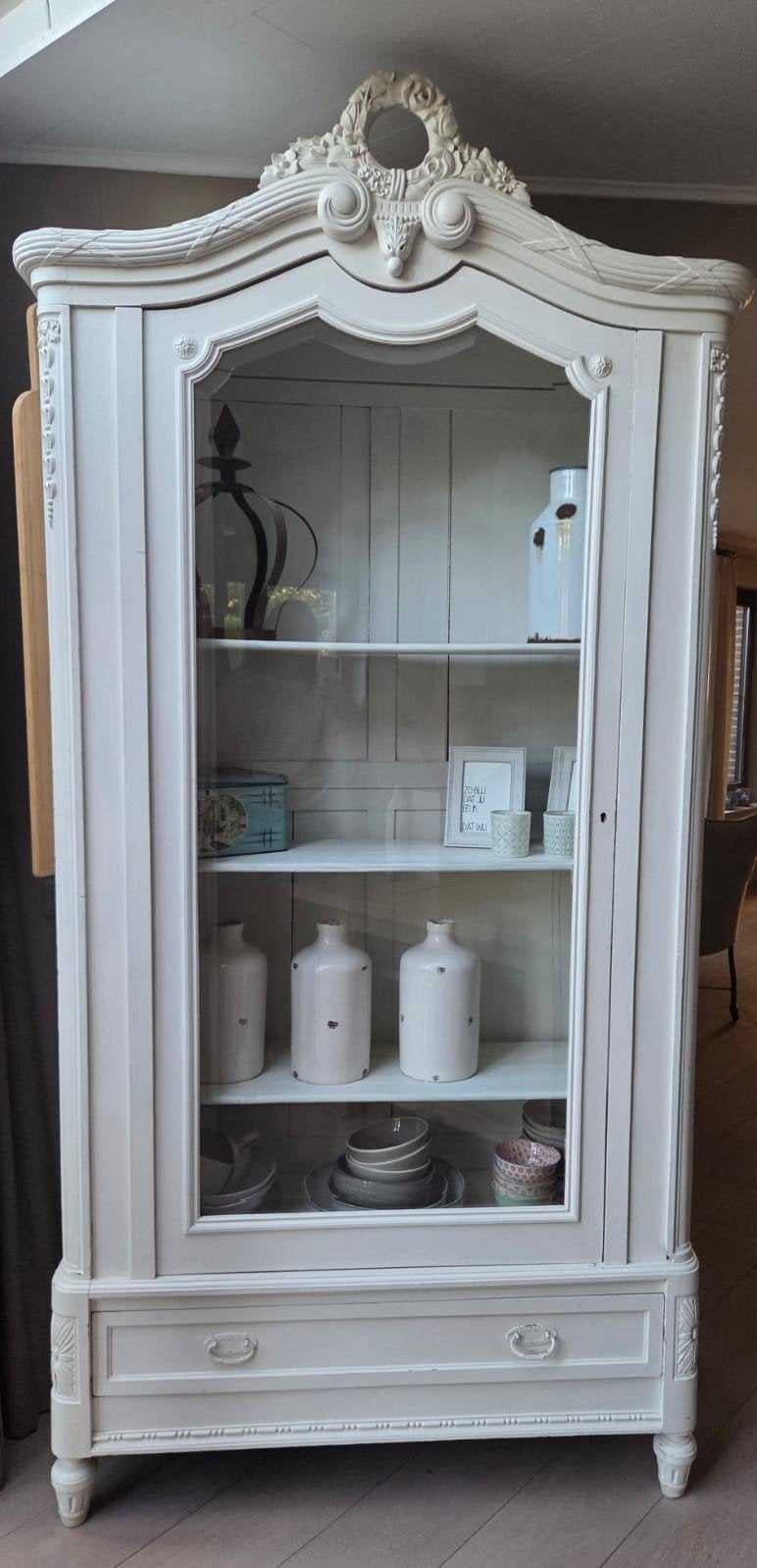 Witte vitrinekast, 25 à 50 cm, Cerisier, 100 à 150 cm, Enlèvement