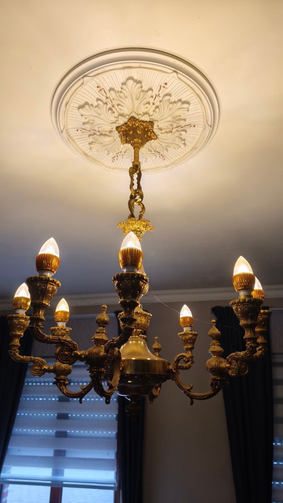 bronzen luster, Huis en Inrichting, Ophalen, Gebruikt