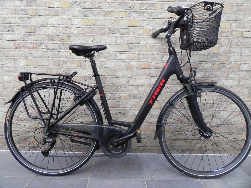 TREK damesfiets T80 in uitstekende staat met afneembare mand, Fietsen en Brommers, Fietsen | Dames | Damesfietsen, Gebruikt, Velgrem