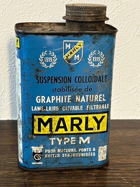 Bidon  d'un litre d'huile de graphite naturel Marly Type M, Collections, Enlèvement
