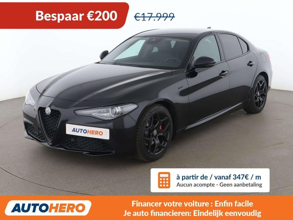 Alfa Romeo Giulia 2.2 JTDM Sprint (bj 2020, automaat), Auto's, Alfa Romeo, Automaat, 4 deurs, Achterwielaandrijving, Zwart